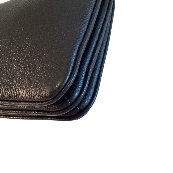 Kate Spade Purse Leila Triple Gusset Crossbody Black Pebbled Leather Medium Bag - Picture 9 of 13